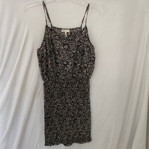 Joie black print mini dress sz small
